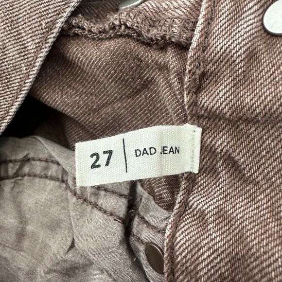 PacSun Dad Jean Button Fly Women's size 27 Brown Denim Jeans - Picture 3 of 4